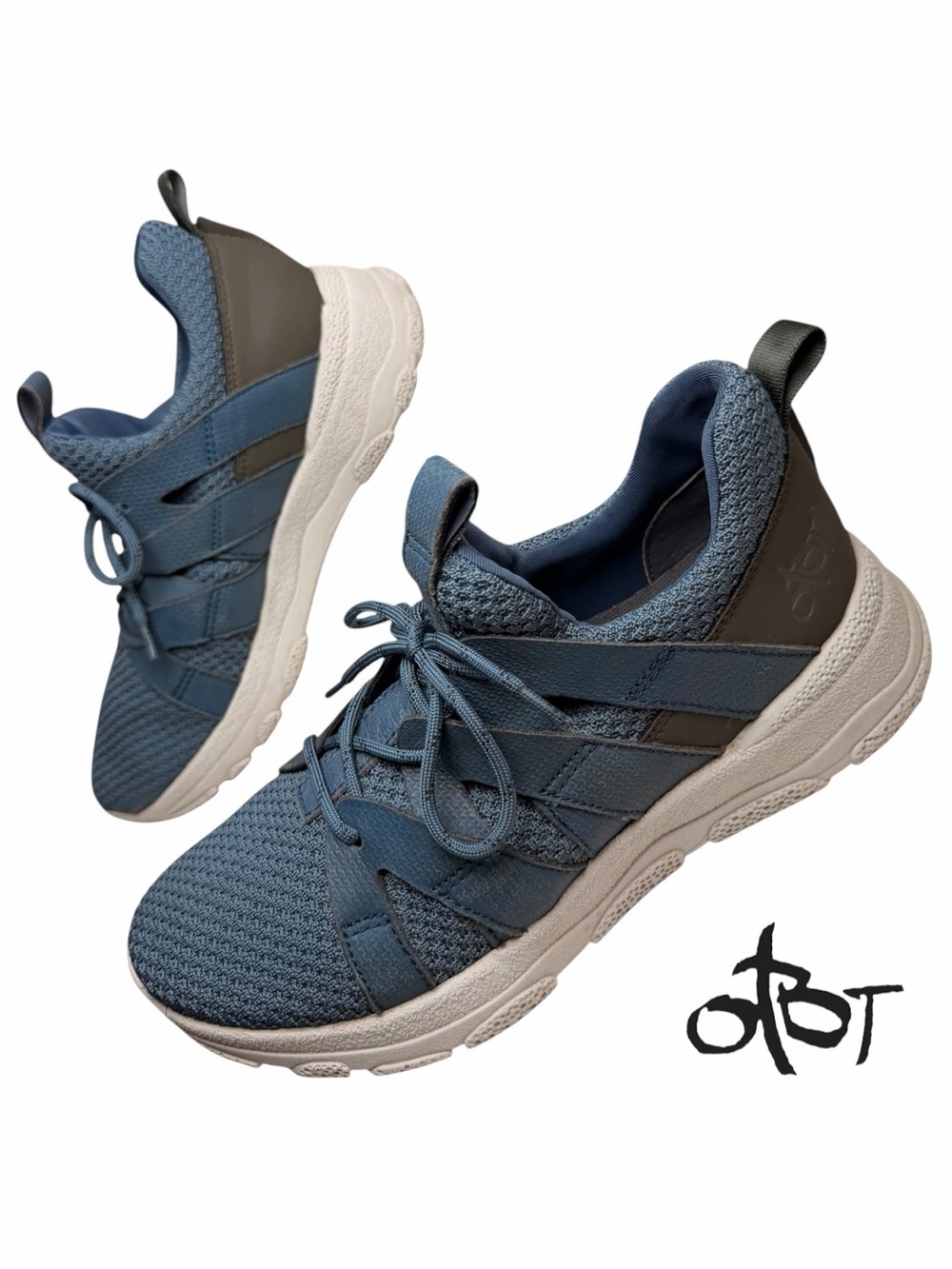 OTBT Unison Electric Blue Leather Knit Sneakers Womens 7.5